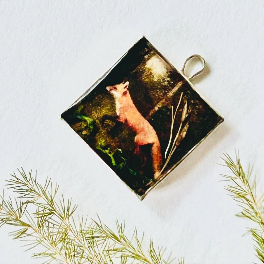 Handcrafted .925 Sterling Silver Vintage Illustration Pendant - Picture 2 of 5